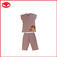 Young girls cotton two-piece sleepwear,pajamas fabric