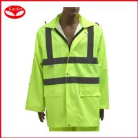 Nylon anorak,water proof green safety reflective jackets